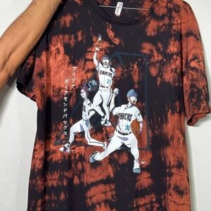 Orange and Black Tie-Dye Graphic Tee